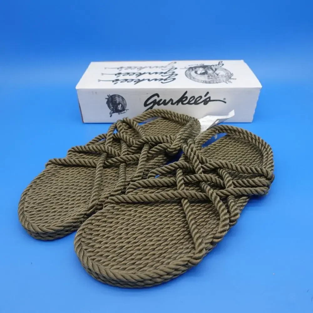 Gurkee’s Neptune Rope Sandals Men’s 13 Olive New With Box